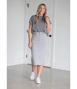 Remi Ultimate Gray Denim Midi Skirt