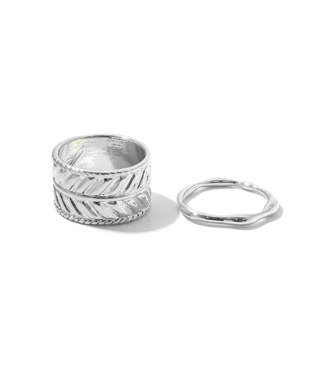 Leaf Design Ring Band Set