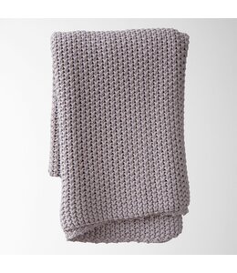 Tajik Home Chloe Cotton Chunky Knit Throw- Pewter