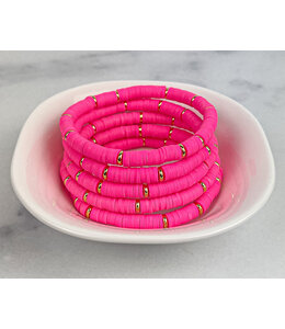 Heishi Small 6mm Color Pop Bracelet "Barbie Pink"