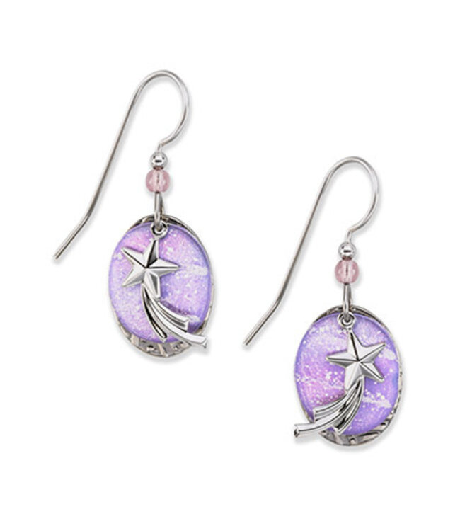 Silver Forest Shooting Star Drop Earrings