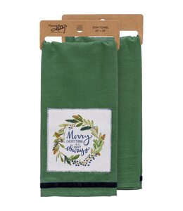 Primitives By Kathy Kitchen Towel - Merry Everything Happy Always