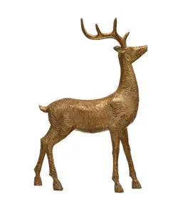 Creative Co-Op Resin Standing Deer- Gold