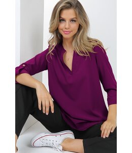 Long Sleeve Stretch Woven Top