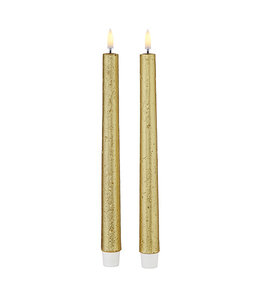 RAZ Imports Gold Textured Taper Candles- Set Of Two