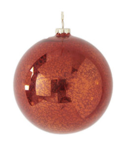 K&K Interiors 7 Inch Red Mercury Round Shatterproof Ornament