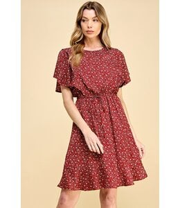 Women Floral Ruffled Mini Dress