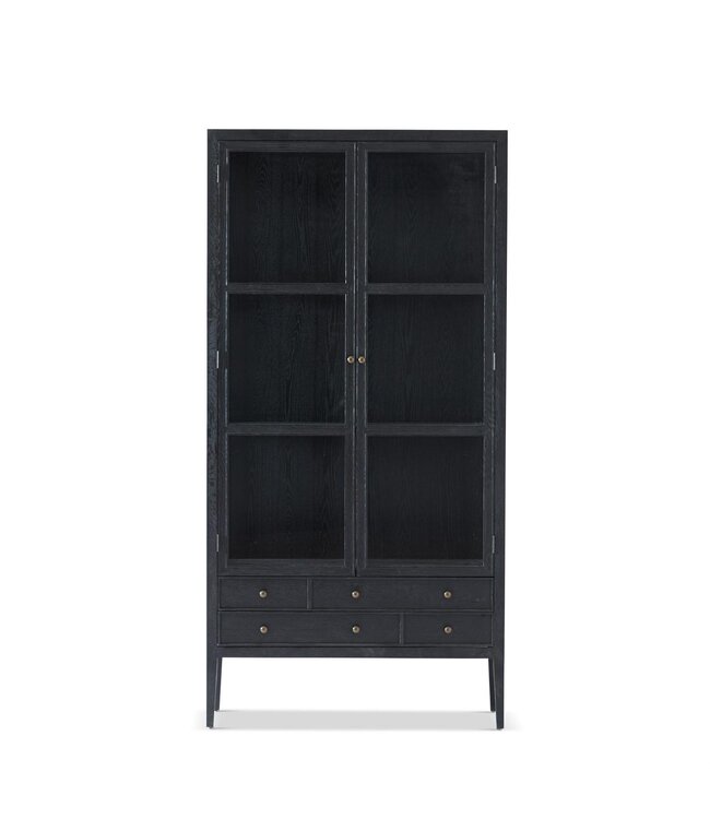 K&K Interiors Black Elder Wood  2 Door Cabinet