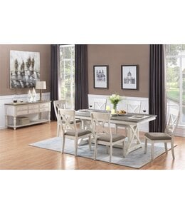 Coast to Coast Bar Harbor Dining Table Set - Table, Four Chairs & Bench