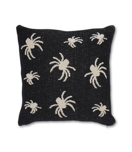 K&K Interiors Cotton Knit Black & Cream Spider Pillow