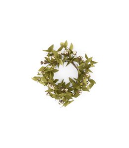 K&K Interiors Cream Bud W/Eva Foliage Candle Ring