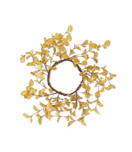 K&K Interiors Light Yellow Eucalyptus Candle Ring/Wreath