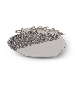 K&K Interiors Silver Metal Acorn Tray