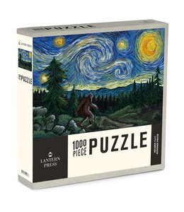 Lantern Press 1000 Piece Puzzle Bigfoot, Starry Night