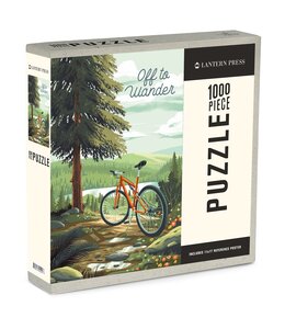 Lantern Press 1000 Piece Puzzle Off To Wander, Cycling with Hills