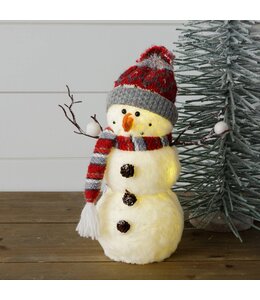Audrey's Standing Fur and Fair Isle Snowman with Blinking Light