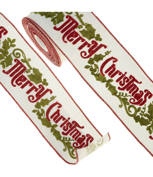 RAZ Imports 4" X 10 YDS Merry Christmas Wired Ribbon