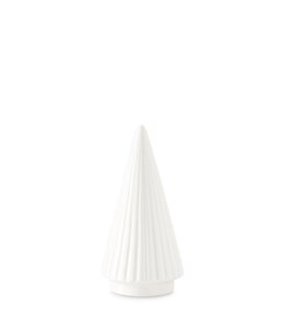 K&K Interiors Vertical Ribbed White Ceramic Christmas Tree- Small