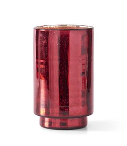 K&K Interiors Red Mercury Glass Cylinder Vase- Large