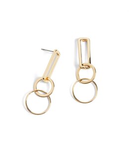 Whispers Linked Hoop Dangle Earrings - Gold