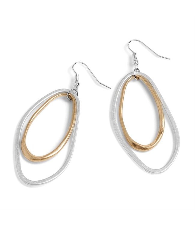 Whispers Mixed Metal Double Hoop Earrings