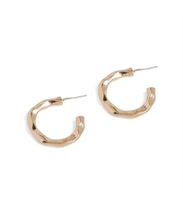 Whispers Gold Jagged Edged Hoop Earrings