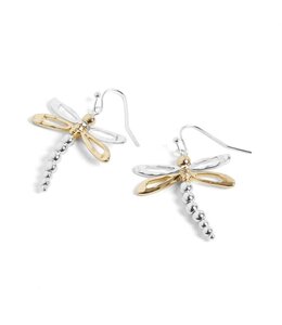 Whispers Mixed Metal Dragonfly Earrings