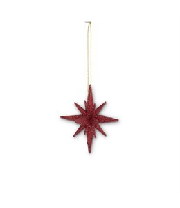 K&K Interiors Point Red Glittered Star Ornament