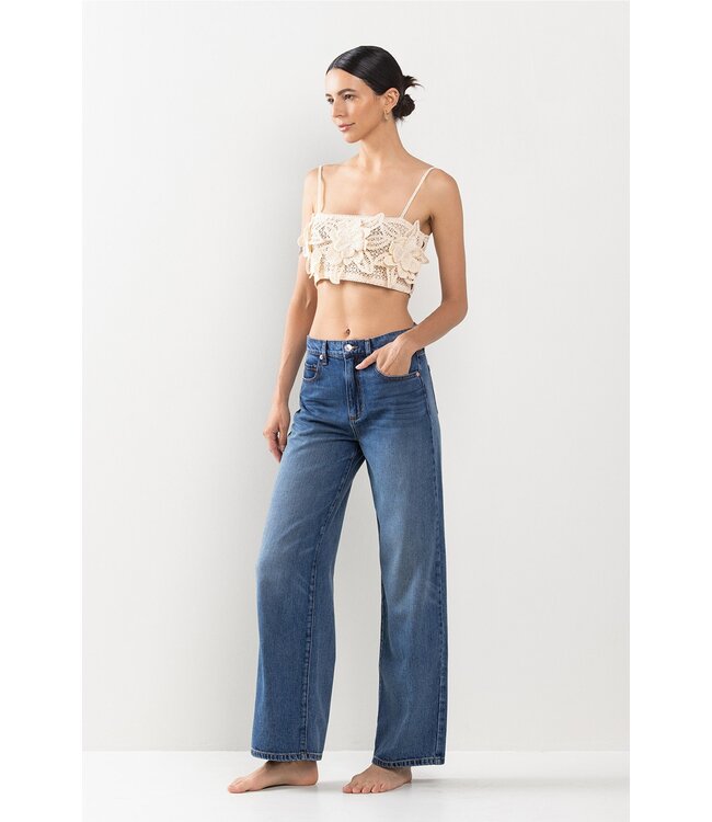 High Rise Wide Leg Jeans in Medium Wash