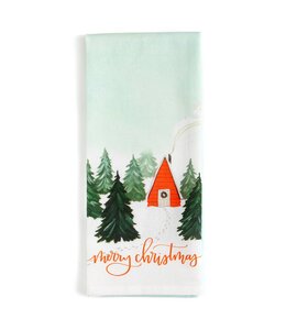 1Canoe2 Christmas Cabin Kitchen Towel