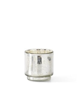 K&K Interiors Silver Mercury Glass Cylinder Vase- Small