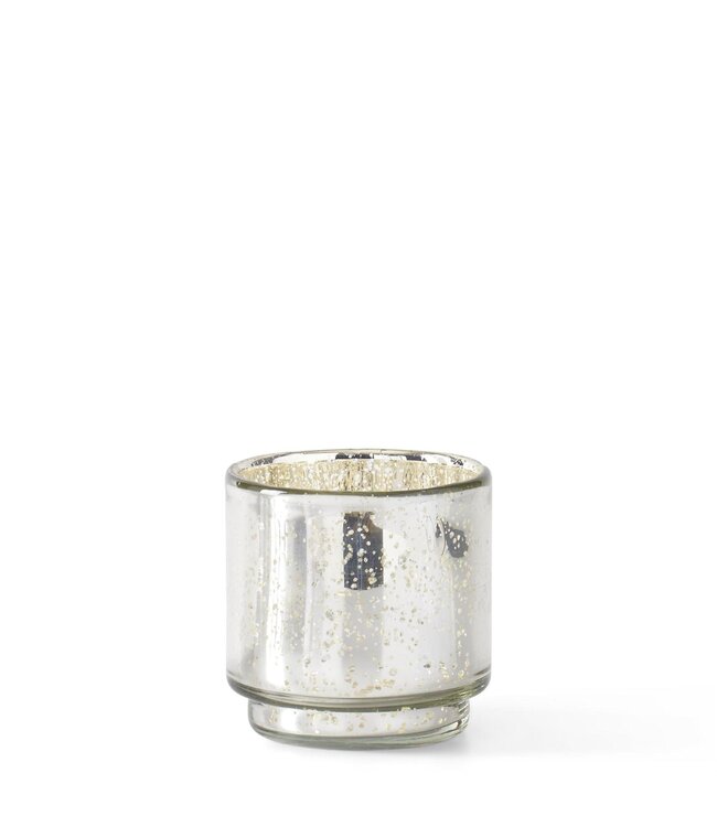 K&K Interiors Silver Mercury Glass Cylinder Vase- Small