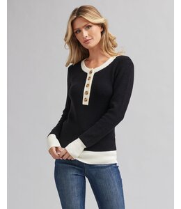 Fancy Long Sleeve Henley Sweater