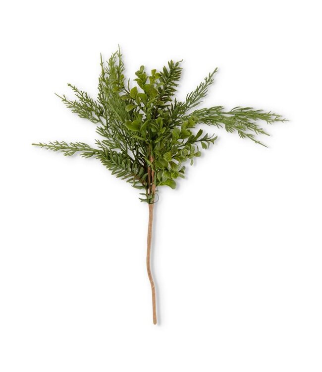 K&K Interiors 18 Inch Real Touch Boxwood and Mixed Pine Pick
