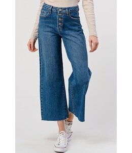 Medium Wash - High Rise Wide Leg Jeans
