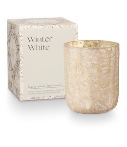 Illume Winter White Small Boxed Crackle Glass Candle