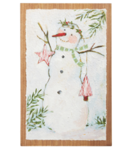 RAZ Imports Snowman Textured Paper on Wood Wall