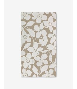 Geometry Big Tan Flowers Luxe Bath Towel