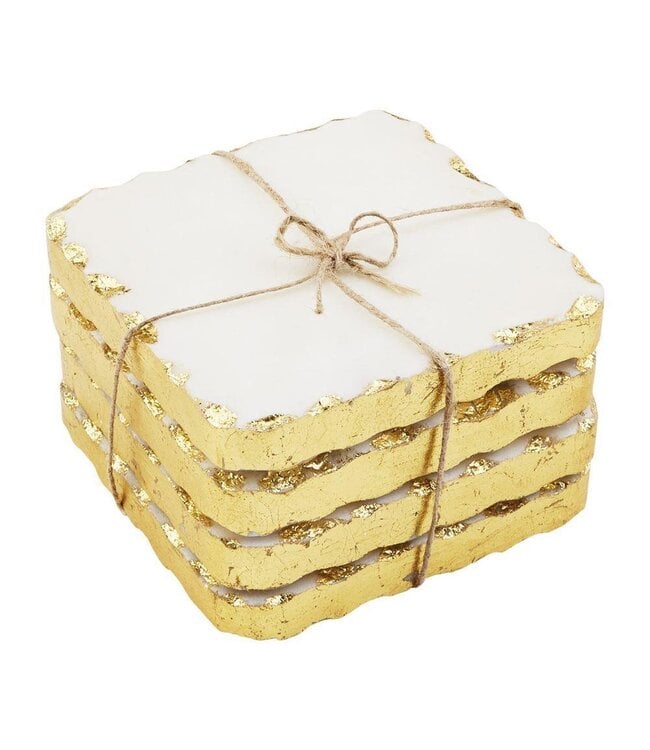 MudPie Metallic Edge Coaster Sets-Gold