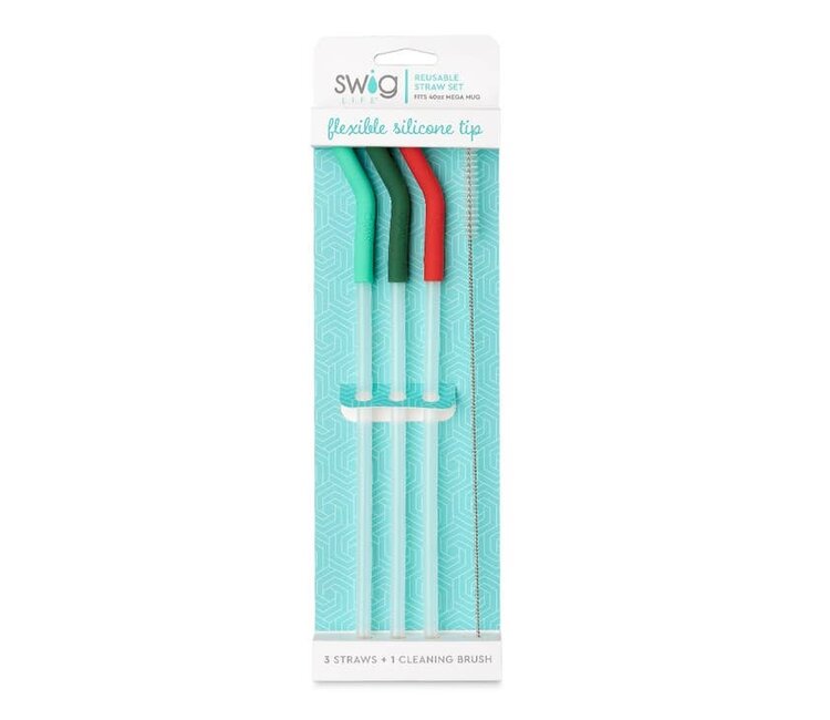 Mint/Green/Red Reusable Straw Set (40oz Mega Mug) - Miss Daisy's Home &  Decor Co