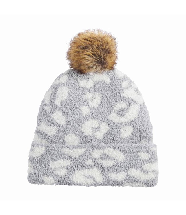 MudPie Leopard Chenille Beanie