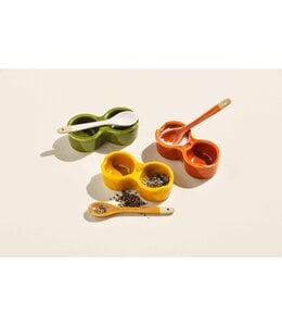 MudPie Colored Salt Cellar Sets-Mustard