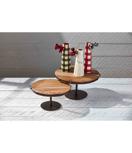 MudPie Large Wood Metal Beaded Riser