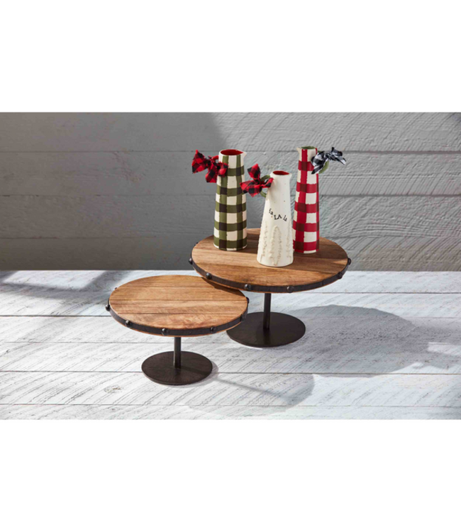 MudPie Large Wood Metal Beaded Riser