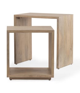 Mercana Alanna Set of 2 Brown Wood Nesting Accent Tables