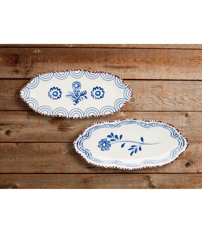 MudPie Blue Floral Everything Plate