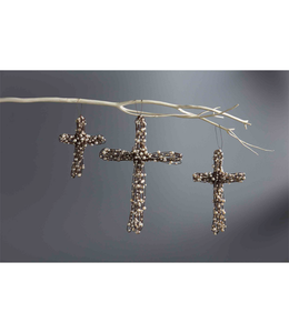 MudPie Pearl Wire Cross- Large