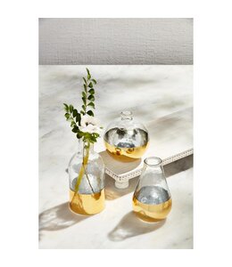 MudPie Large Glass & Gold Vase