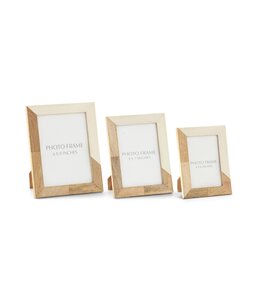 K&K Interiors Wood & Cream Resin Tile Photo Frames-4 x 6