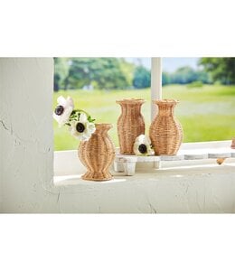 MudPie Skinny Resin Basket Weave Vases
